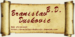 Branislav Dušković vizit kartica